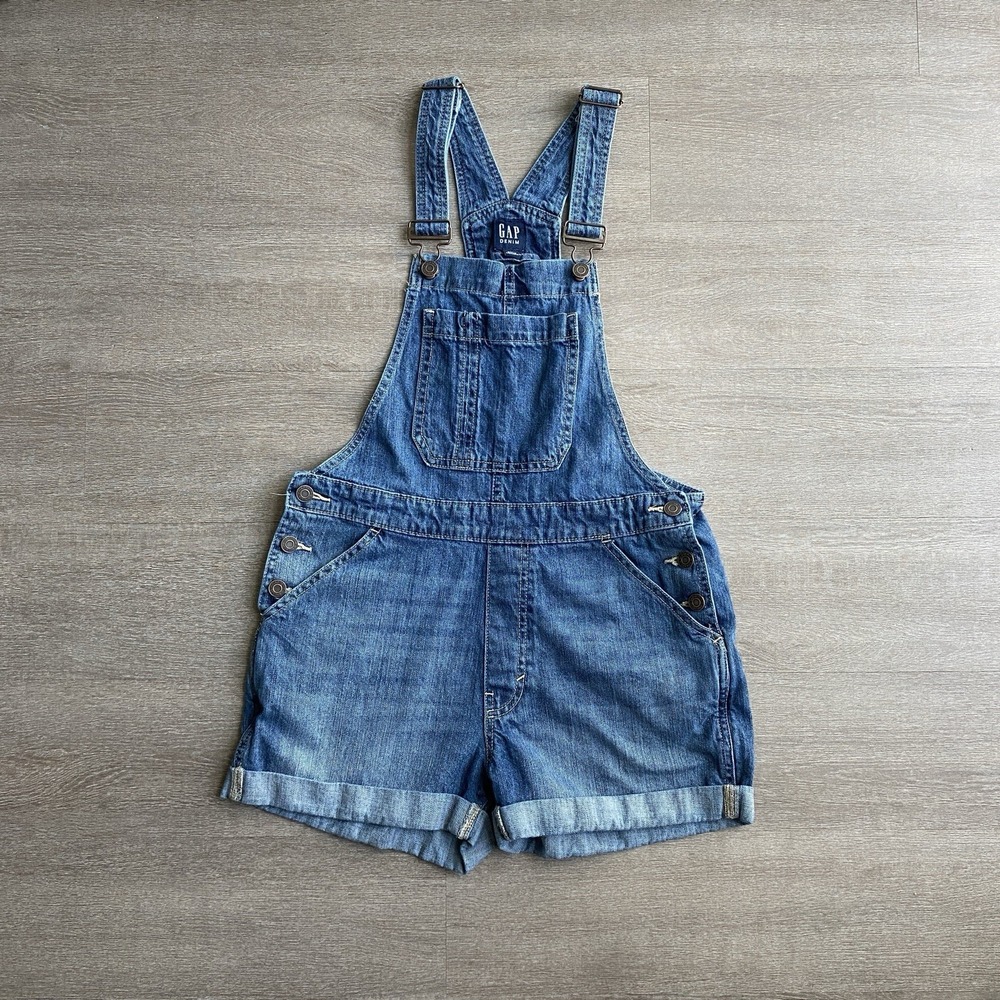 Gap Denim Short Overalls Shortalls Size Small Blue Summer Jean  1396